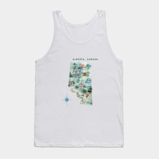 Illustrated Alberta, Canada Map Tank Top